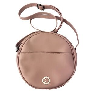Caprese Casual Neutral Blush‎ Pink Circle Crossbody Purse Bag